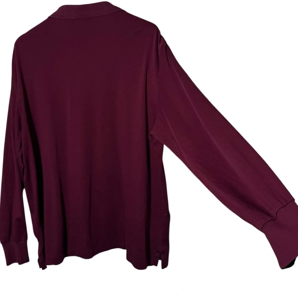 Polo Ralph Lauren Classic Fit Long Sleeve Cotton Polo Burgundy Wine Red Size XXL